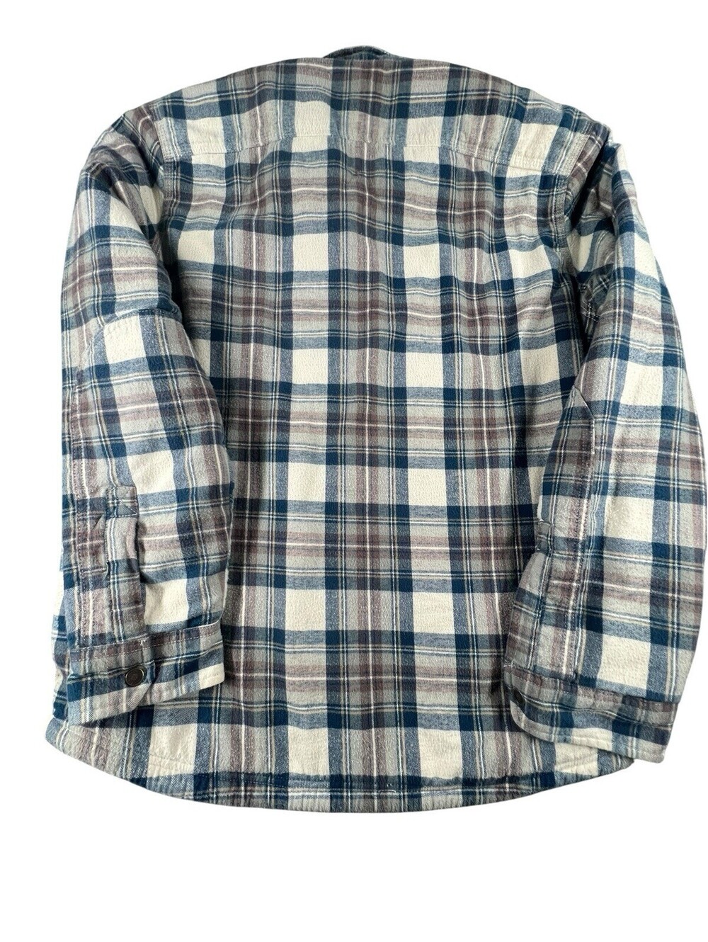 L.L. Bean Sherpa Lined Flannel Jacket Plaid Shacket Women’s M - Picture 3 of 5